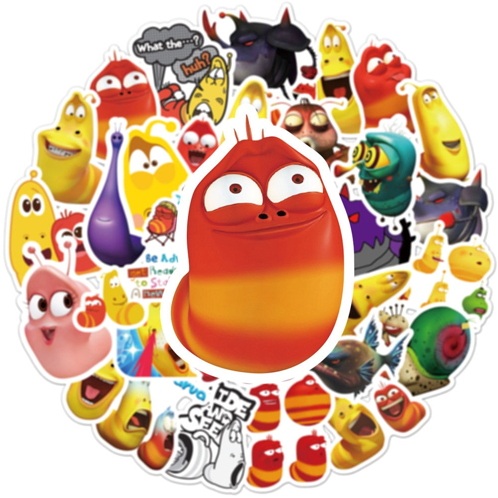 Larvae Playful Funny Bugs Stickers