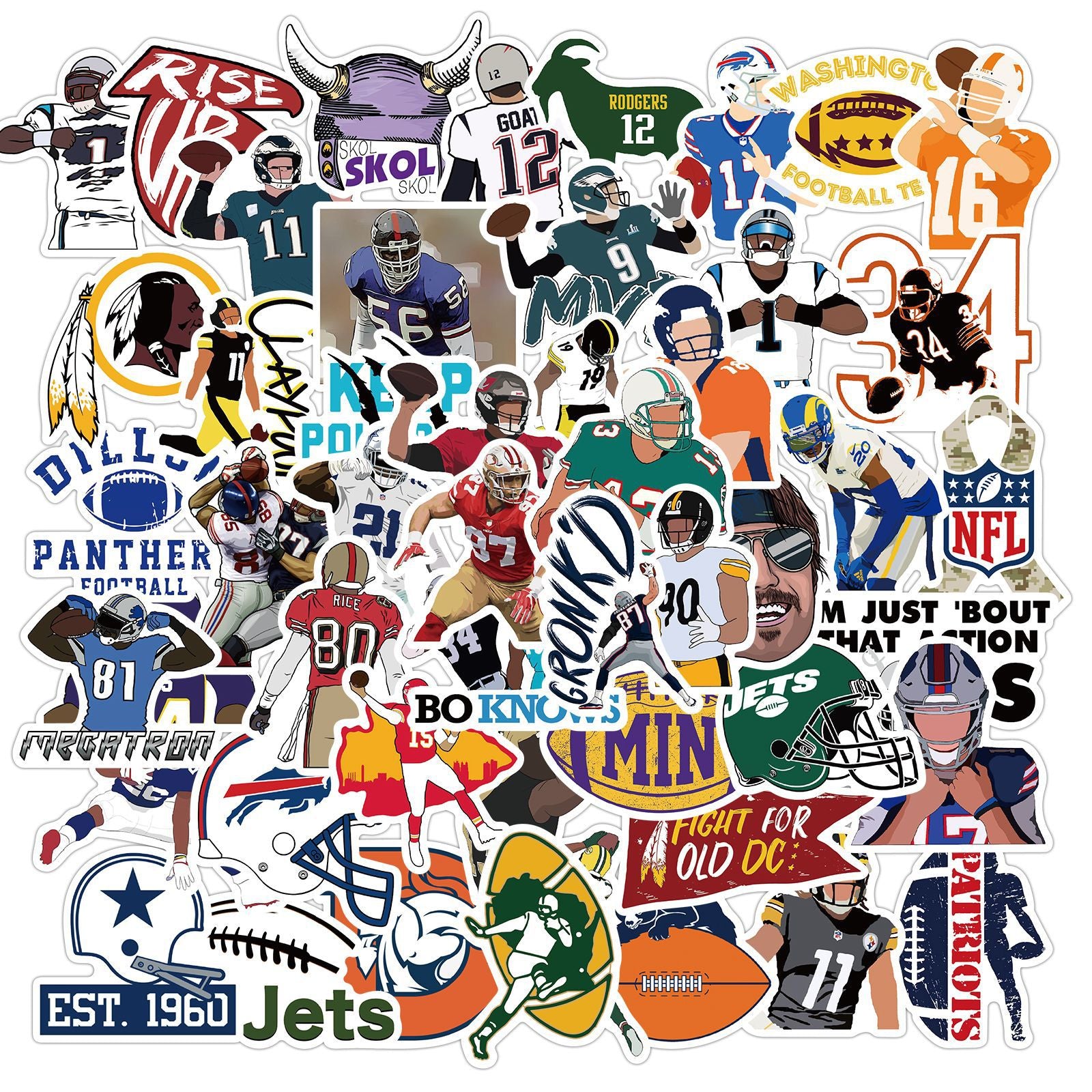 American Football Rugby Team Stickers