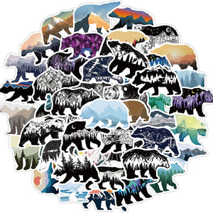 Grizzly Bear Scenery Stickers