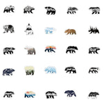 Grizzly Bear Scenery Stickers