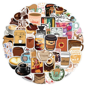 Coffee Bubble Milk Tea Drink Stickers