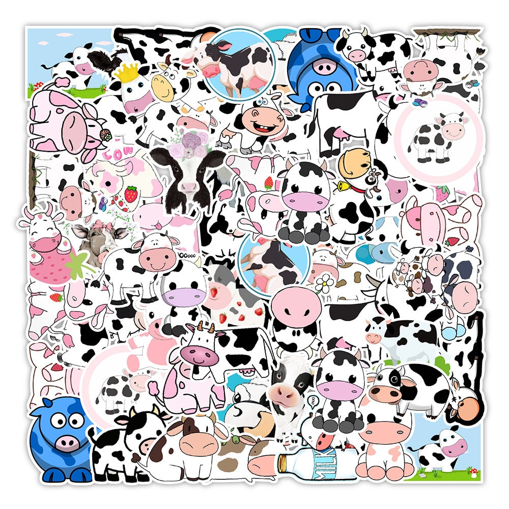 Dairy Milk Cow Strawberry Cattle Stickers