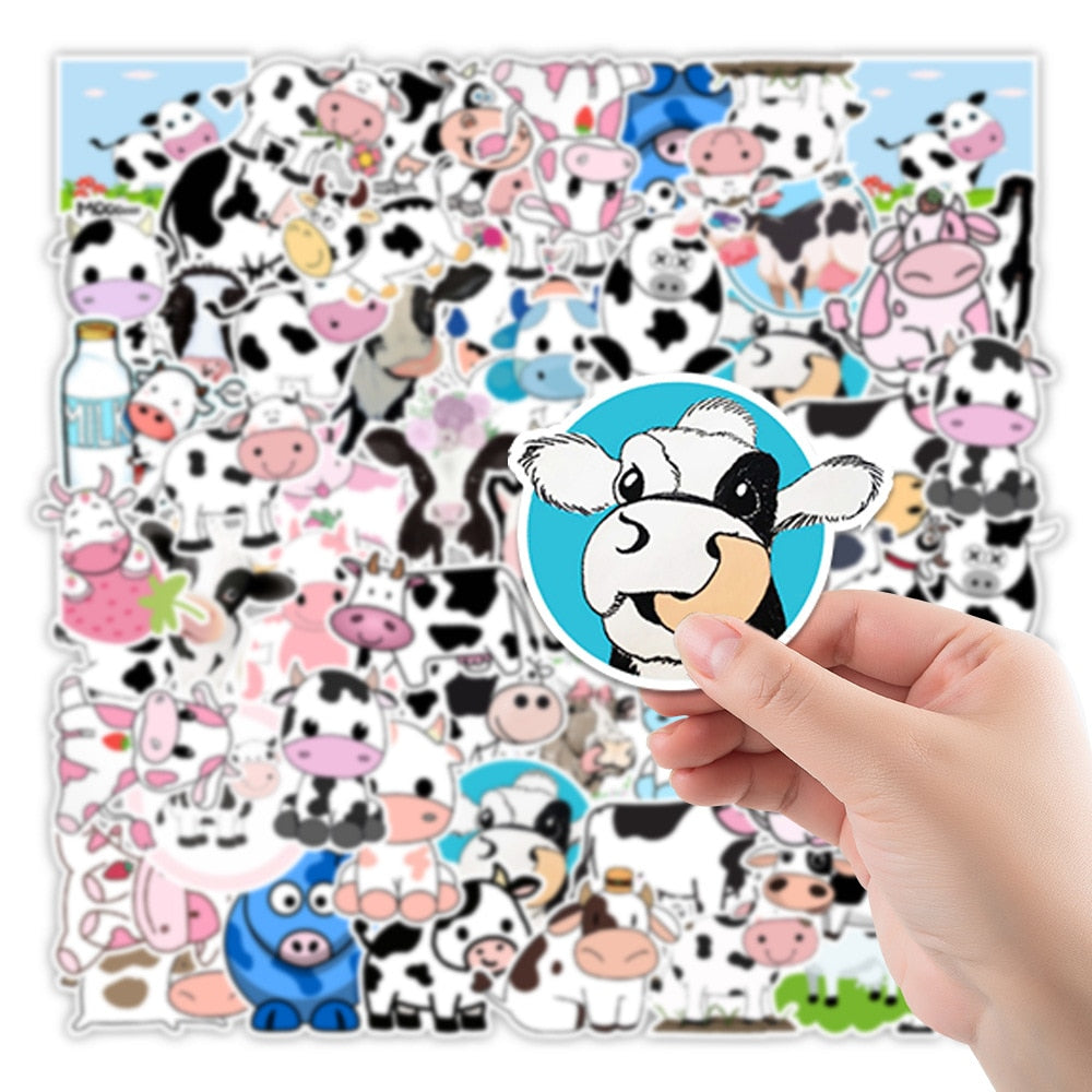 Dairy Milk Cow Strawberry Cattle Stickers