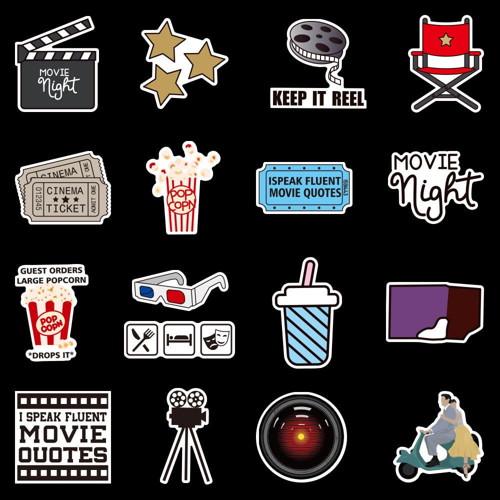 New Cafe Movie Party Cinema Stickers