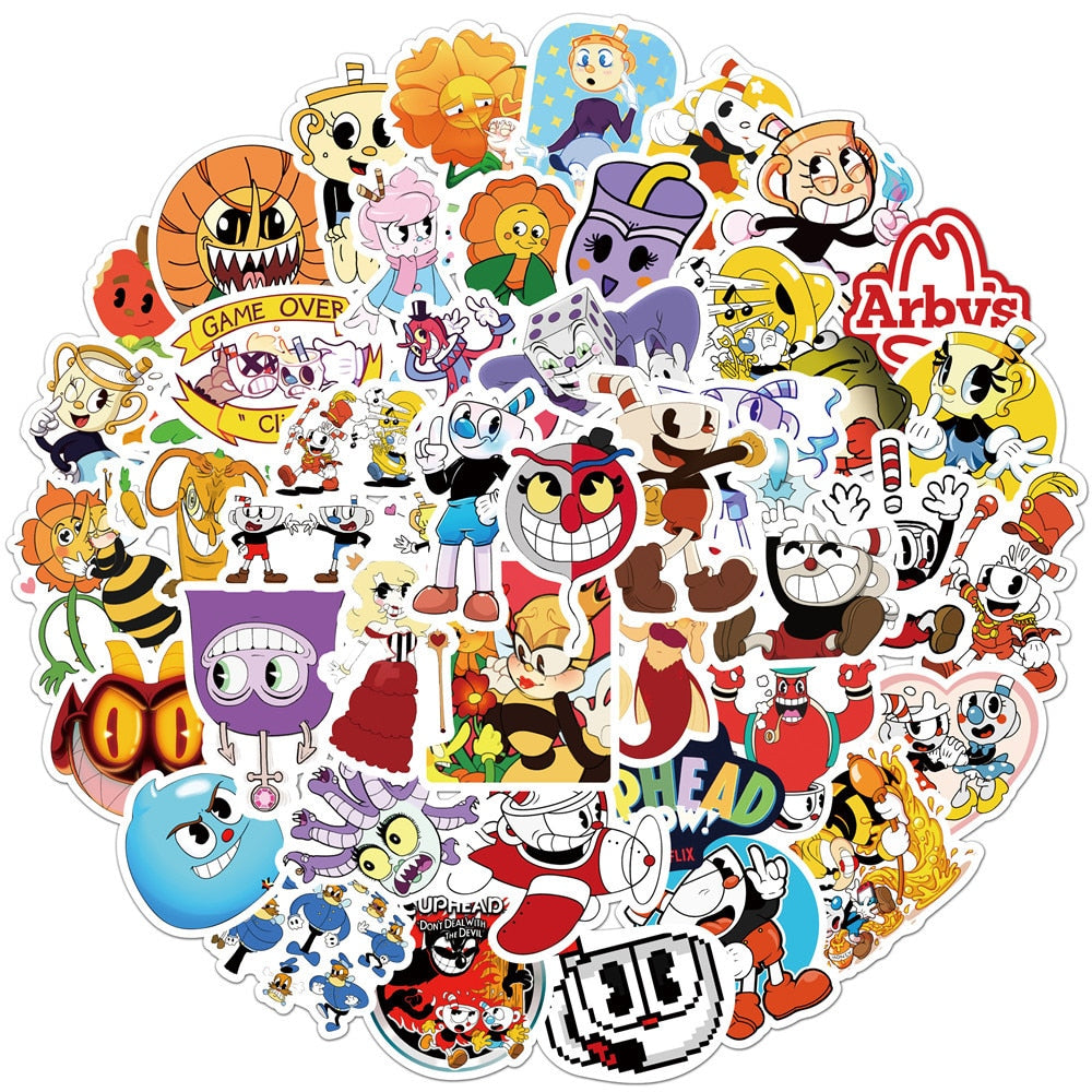 Cuphead Game Anime Stickers