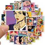 Vintage Woman Punk Pop Stickers