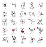 Matchstick Men Flirting Stickers