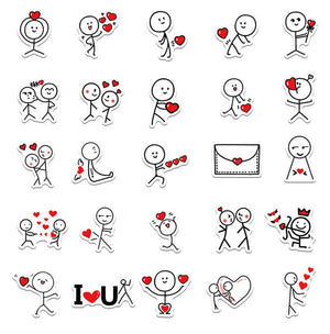 Matchstick Men Flirting Stickers