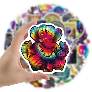 Cool Laser Style Psychedelic Series Stickers