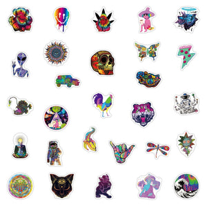 Cool Laser Style Psychedelic Series Stickers