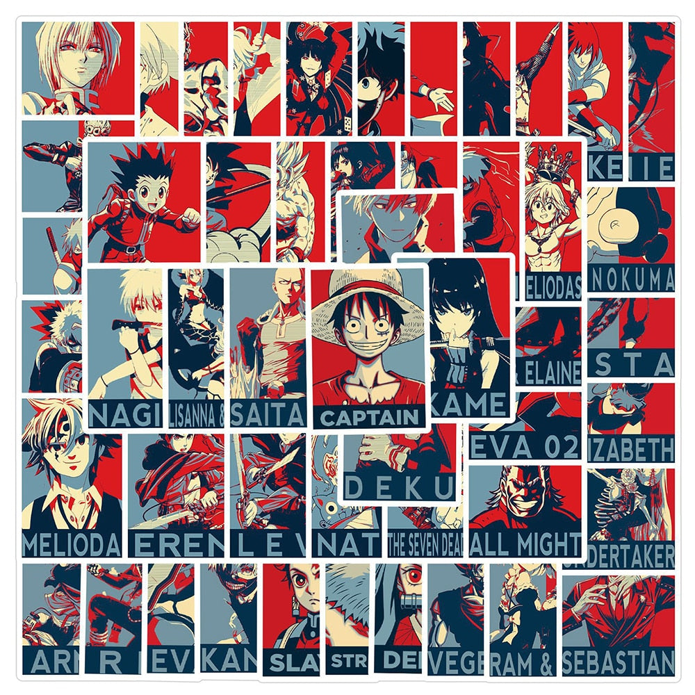 Mixed One Piece Demon Slayer Anime Stickers