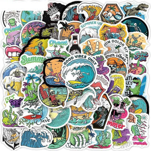 Skull Surf Stickers