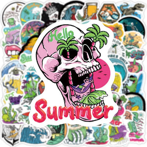 Skull Surf Stickers