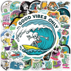 Skull Surf Stickers