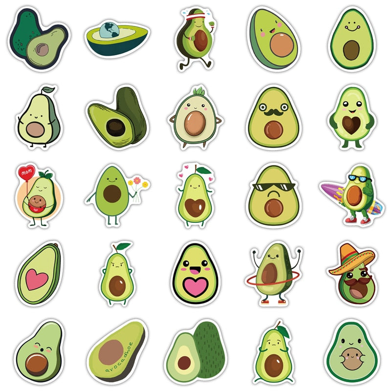 Avocado Kawaii Stickers