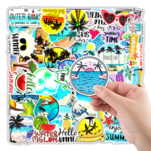 Kawaii Summer Seaside Vacation Stickers