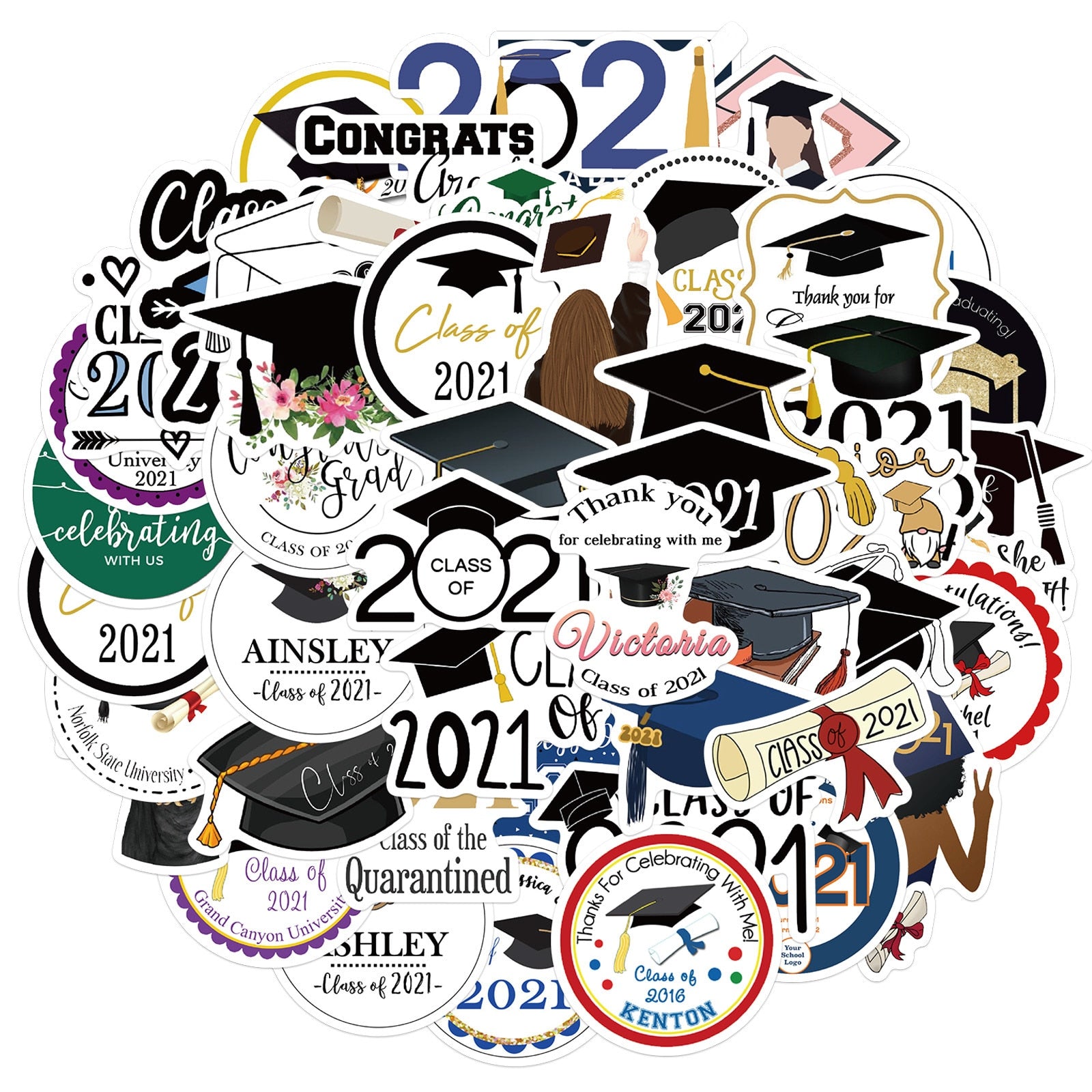 Graduation Season Academic Cap Stickers