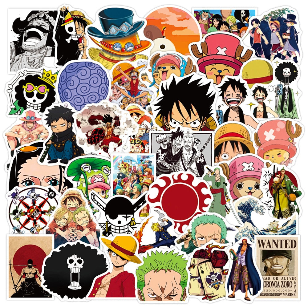 One Piece Wanted Stickers