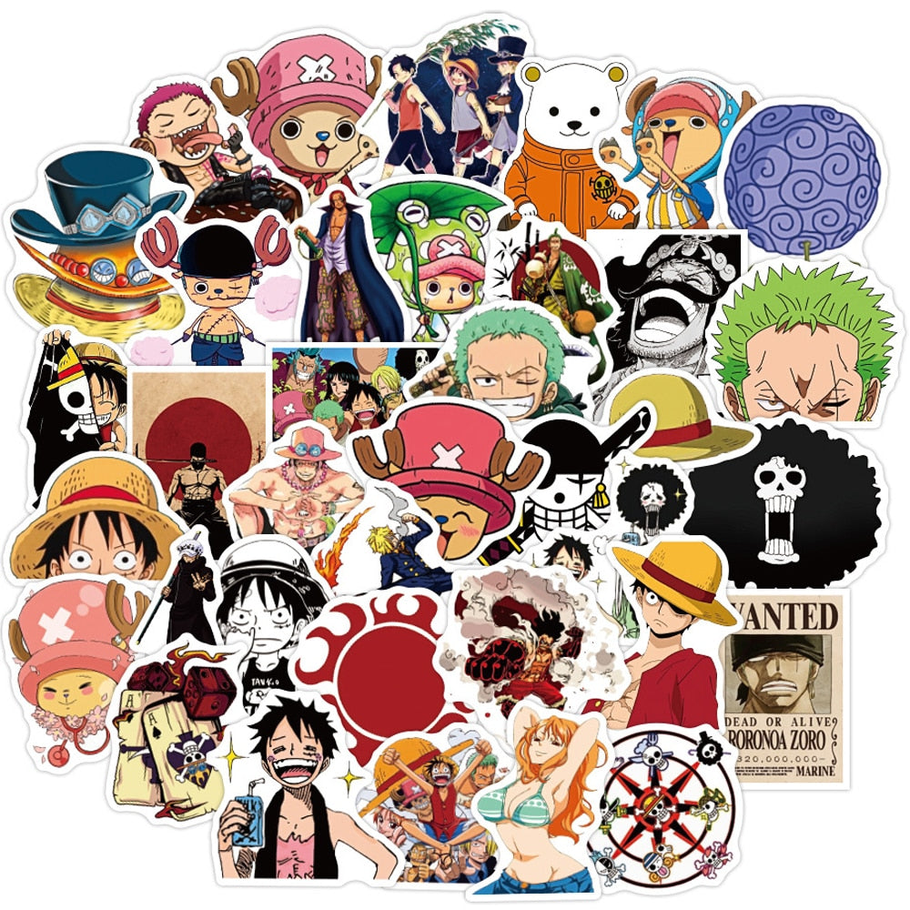 One Piece Wanted Stickers