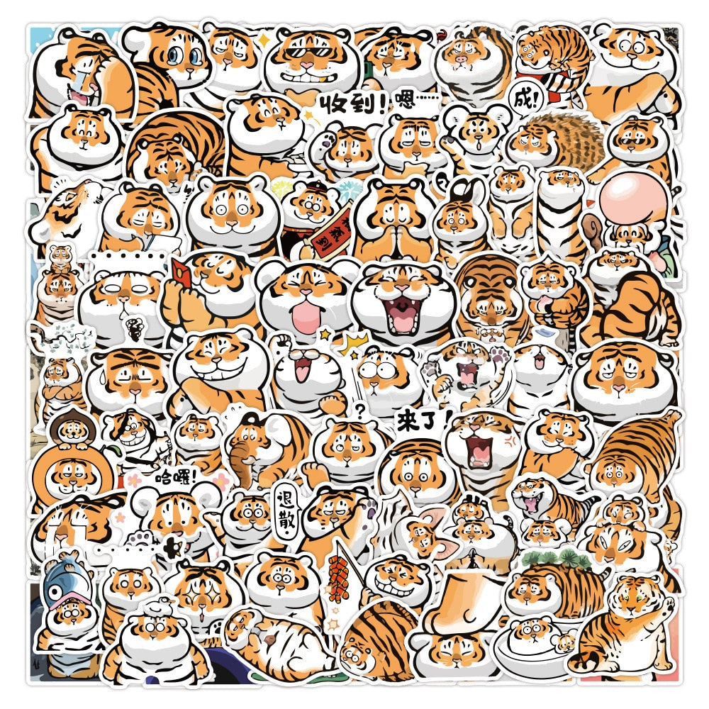 Tiger Fat Cute Stickers