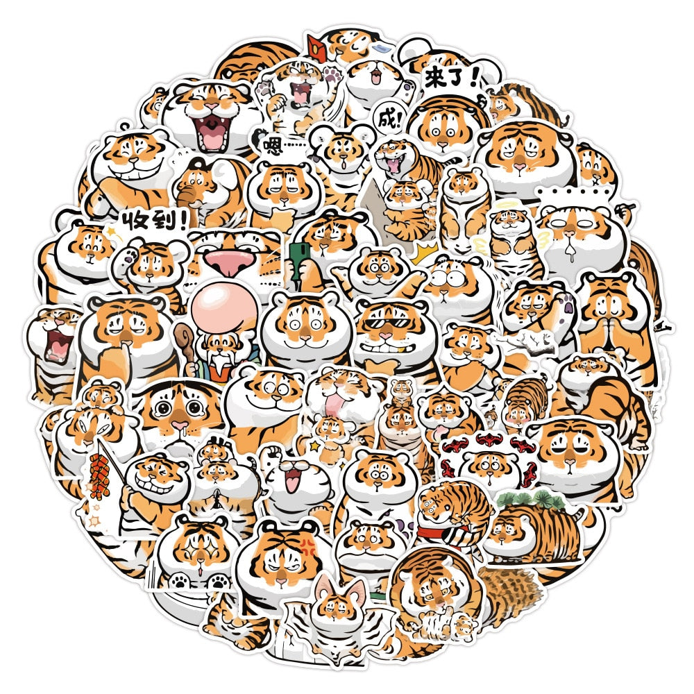 Tiger Fat Cute Stickers