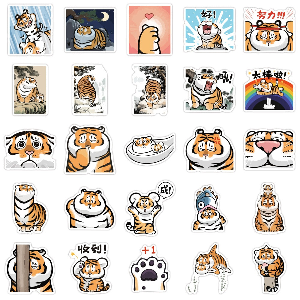 Tiger Fat Cute Stickers