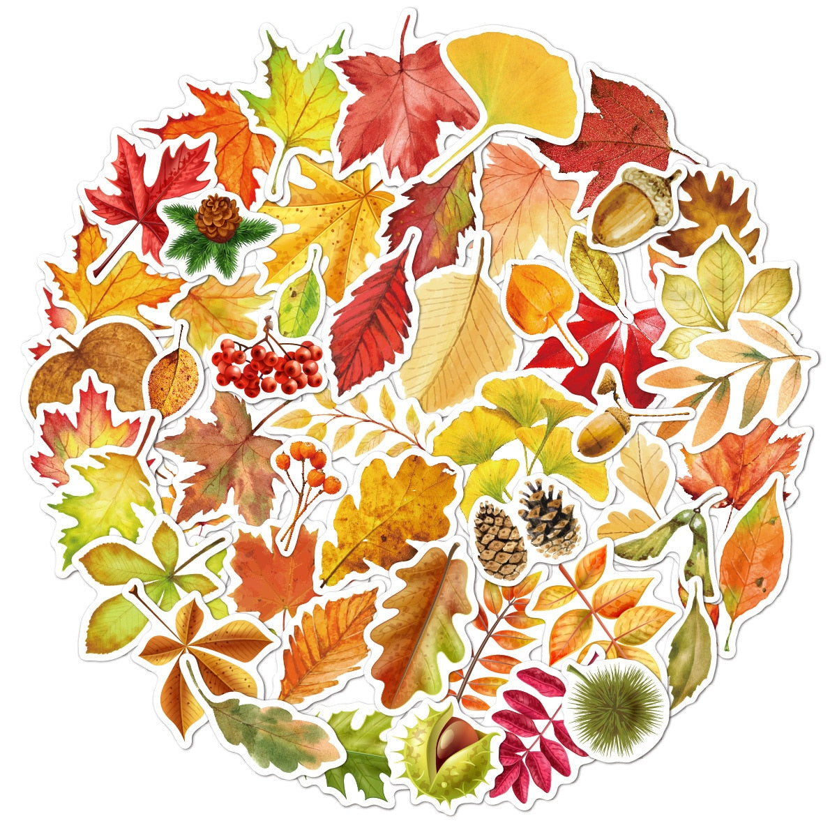 Autumn Fallen Leaves Stickers