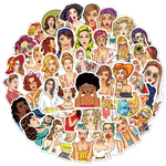 Fashion Girl Popular Art Style Stickers