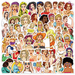 Fashion Girl Popular Art Style Stickers