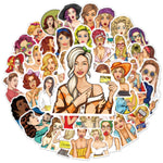 Fashion Girl Popular Art Style Stickers