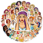 Fashion Girl Popular Art Style Stickers