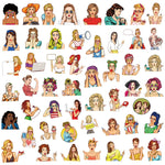 Fashion Girl Popular Art Style Stickers