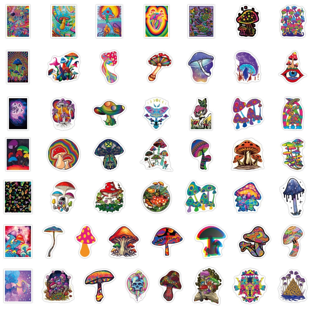 Mushroom Psychedelic Stickers