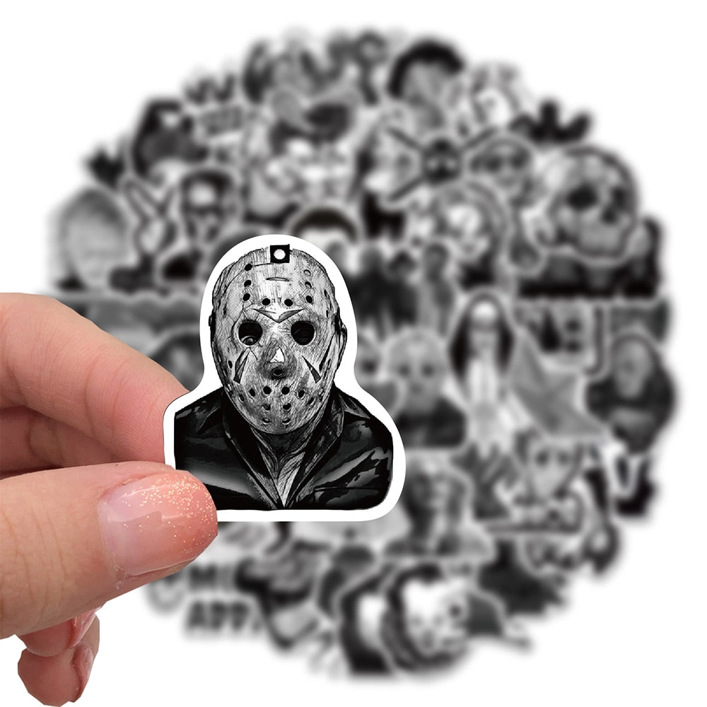 Black and White Horror Character Stickers