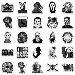 Black and White Horror Character Stickers