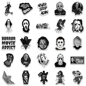 Black and White Horror Character Stickers