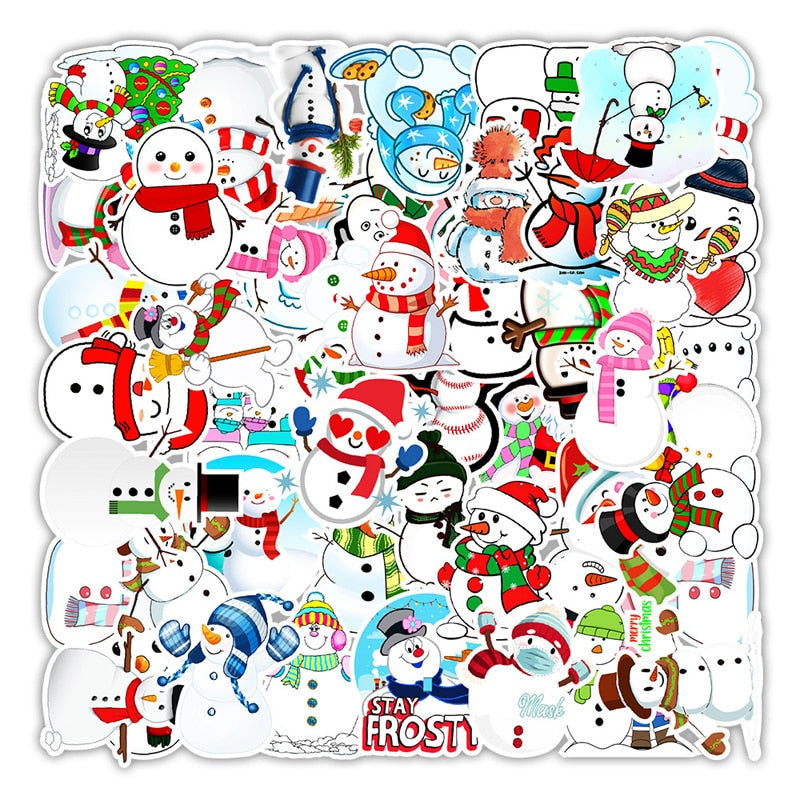 Snowman Christmas Funny Stickers