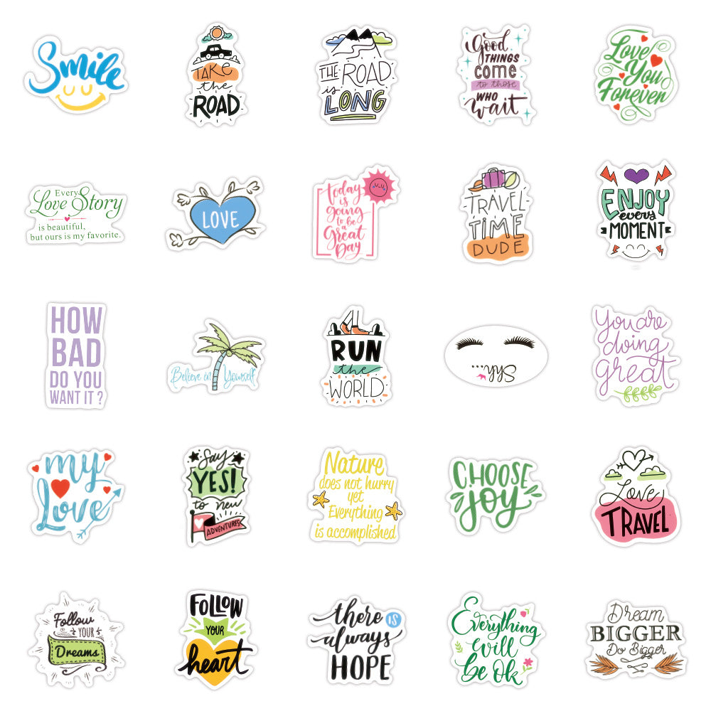 Hawaii Style Inspirational Life & Motivational Phrases Quotes Stickers