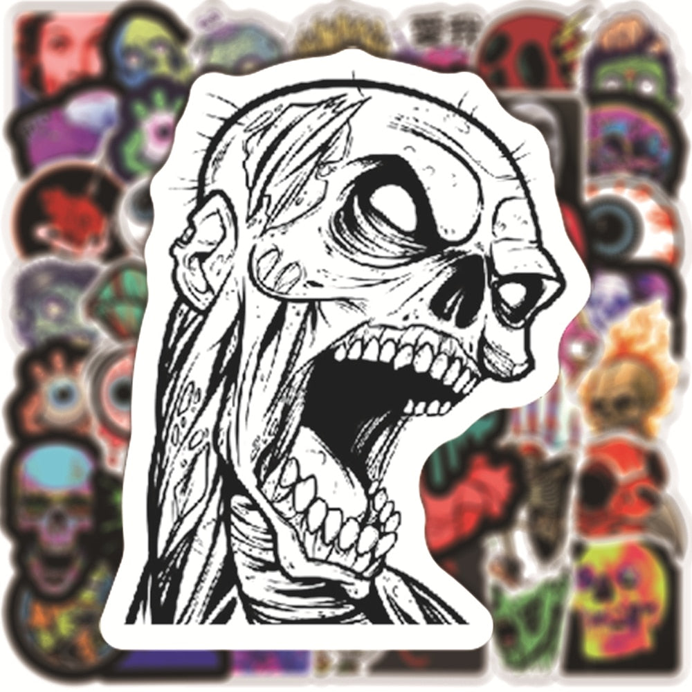 Skull Cool Horror Aesthetic Stickers