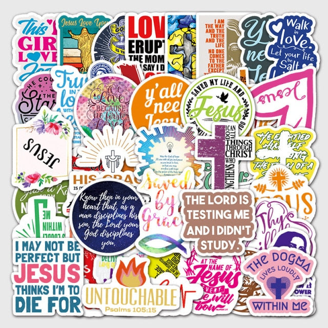 Jesus Christians Religion Sayings Stickers