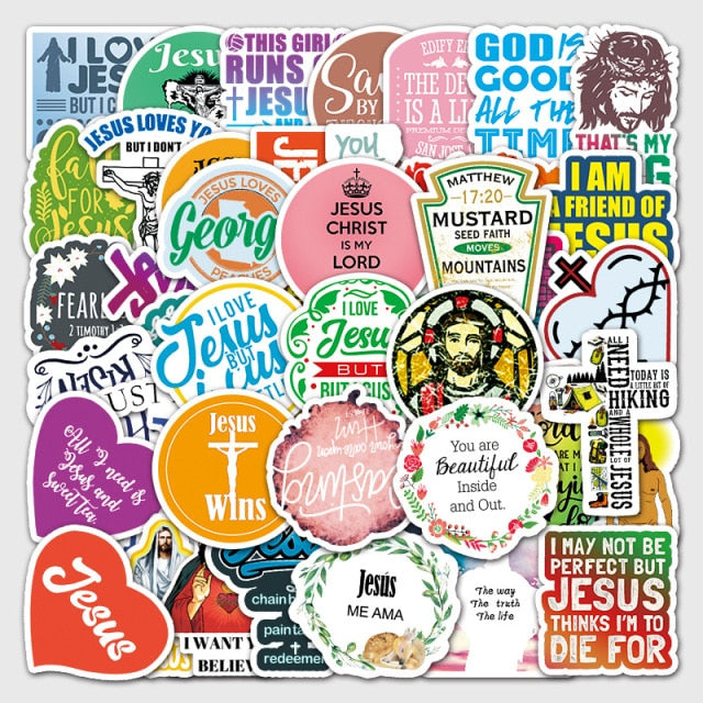 Jesus Christians Religion Sayings Stickers