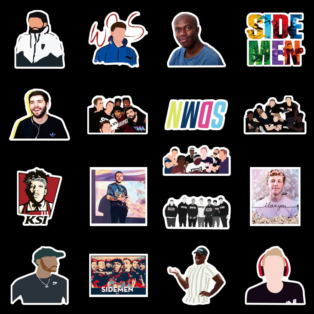 European And American Sidemen Combination Stickers