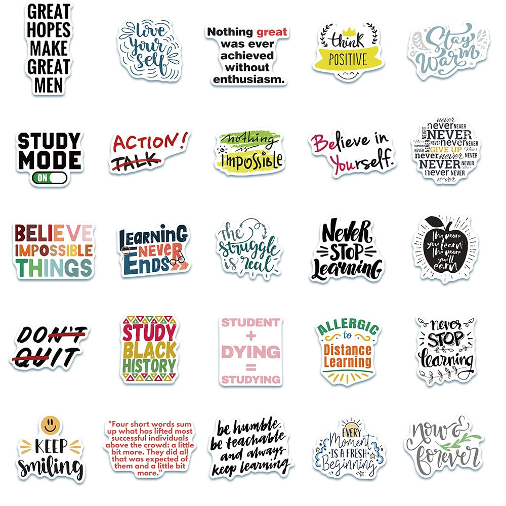 Studyroom Slogans Phrases Stickers