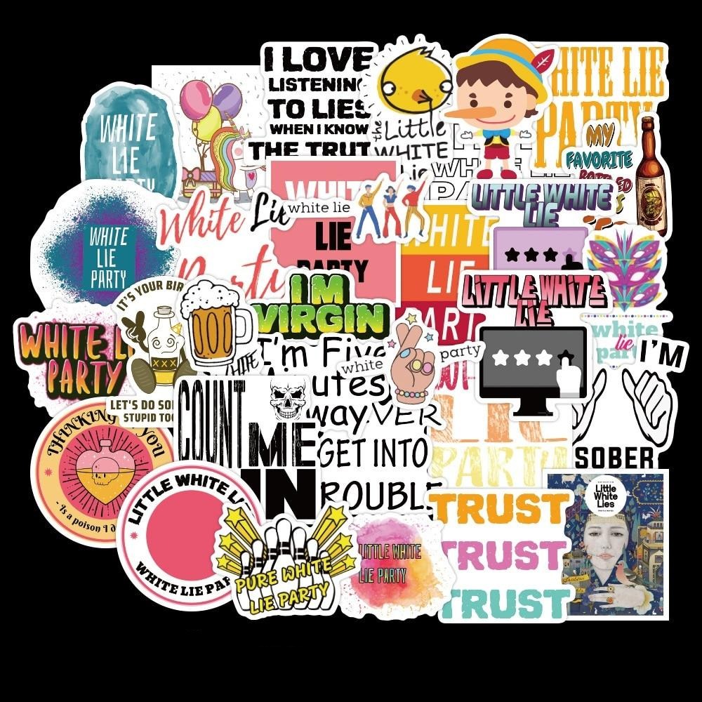 White Lie English Letters Stickers