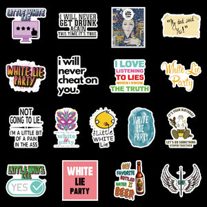 White Lie English Letters Stickers