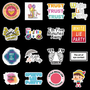 White Lie English Letters Stickers