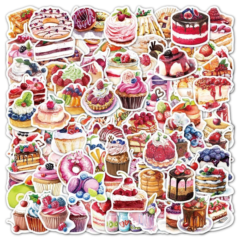 Cake Foods Gato Bakery Stickers