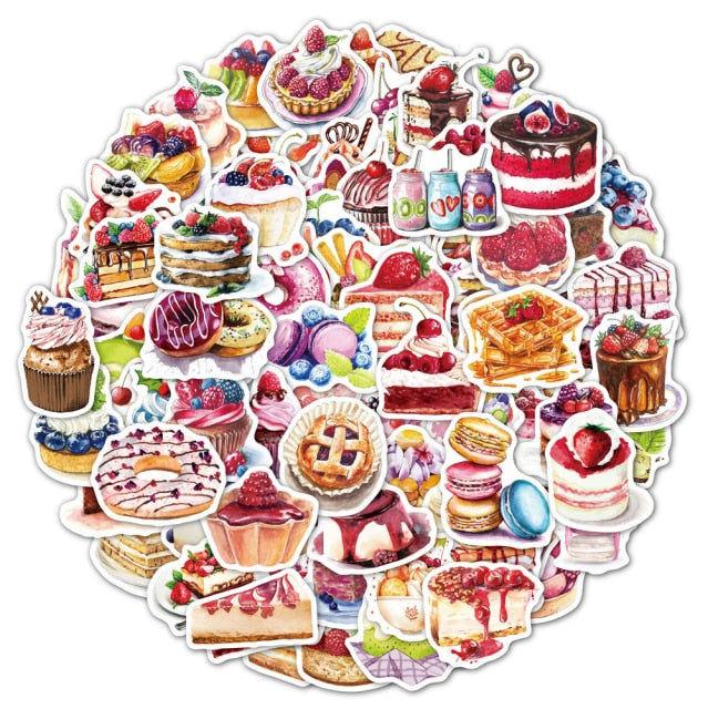 Cake Foods Gato Bakery Stickers