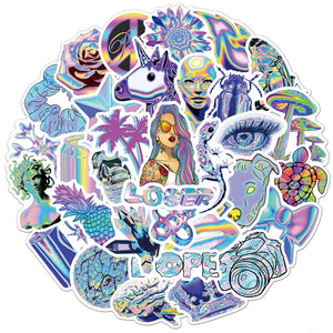 Holographic Laser Style Graffiti Stickers