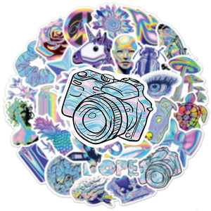 Holographic Laser Style Graffiti Stickers